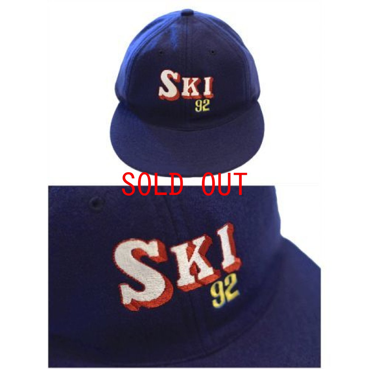 画像1: SKI 92 Wool 6Panel Cap Navy スキー ウール キャップ 帽子 (1)