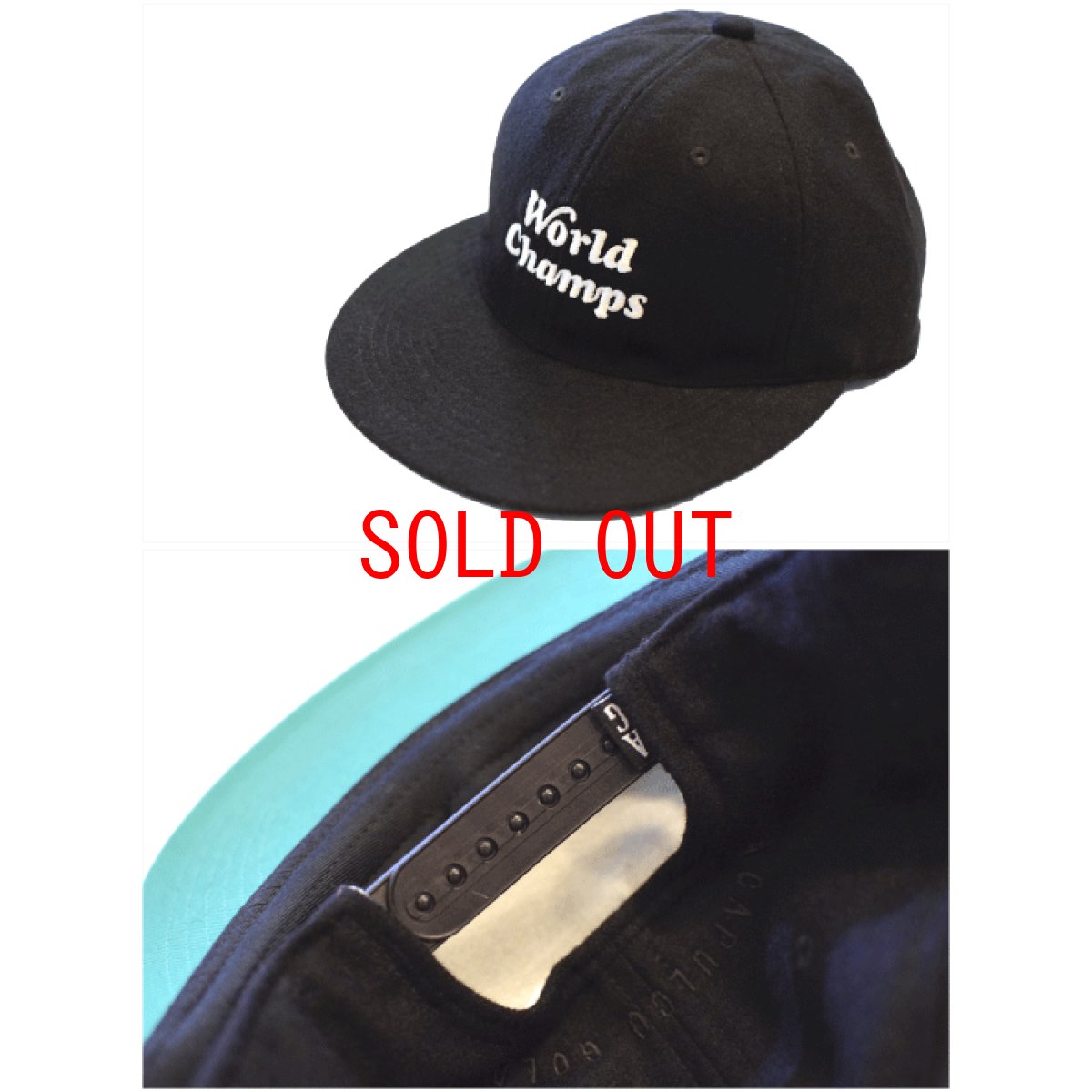 画像2: World Champs Wool 6Panel Cap Black ワールド チャンプ ウール キャップ 帽子 (2)