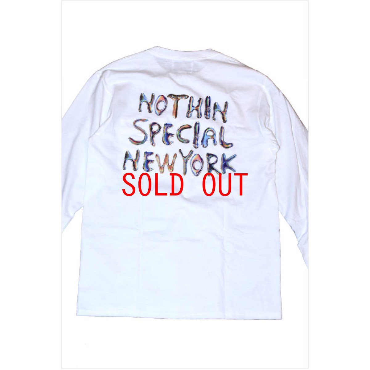 画像1: Nothin' Special(ナッシン スペシャル) Liquid Pocket Tee White 長袖 ポケット Tシャツ  (1)