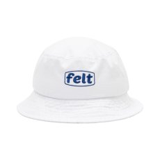 画像1: Felt(フェルト) Work Logo BucketWhite Blue  ロゴ バケット ハット (1)