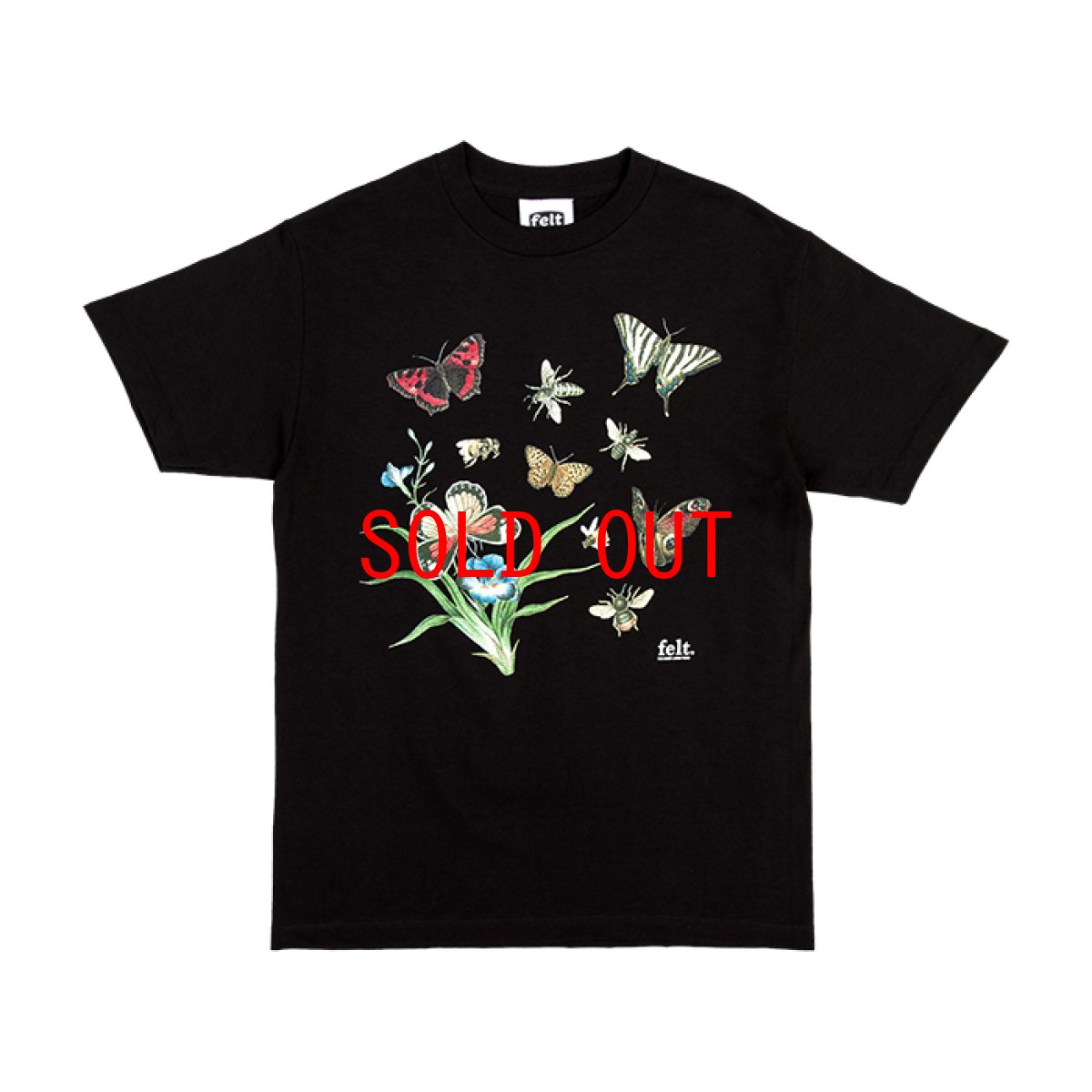 画像1: Felt(フェルト) Butterfly Bee S/S Tee Black Tシャツ (1)