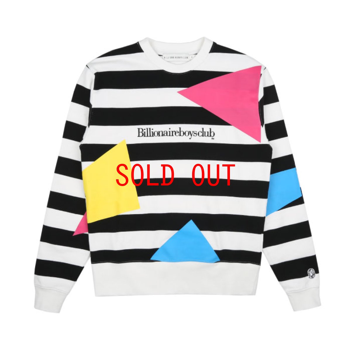 画像2: Billionaire Boys Club (ビリオネアボーイズクラブ)Jumble Crew Neck Sweat Shirts White Black クルーネック スウェット 幾何学 Border (2)