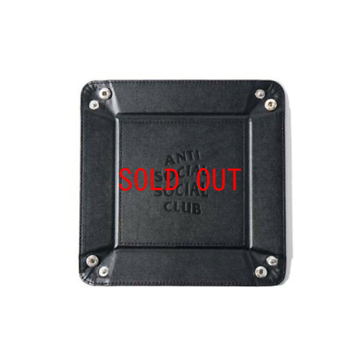 画像2: Anti Social Social Club(アンチ ソーシャル ソーシャル クラブ)Logo Leather Tray Black ロゴ トレイ トレー バレット 小物入れ (2)