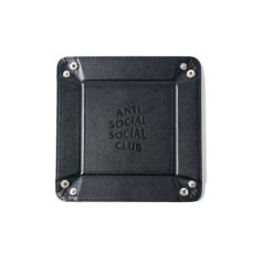 画像2: Anti Social Social Club(アンチ ソーシャル ソーシャル クラブ)Logo Leather Tray Black ロゴ トレイ トレー バレット 小物入れ (2)