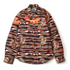 画像2: BB Hidden L/S Shirts Tiger Camo Orange Multi 切替 タイガー カモ (2)