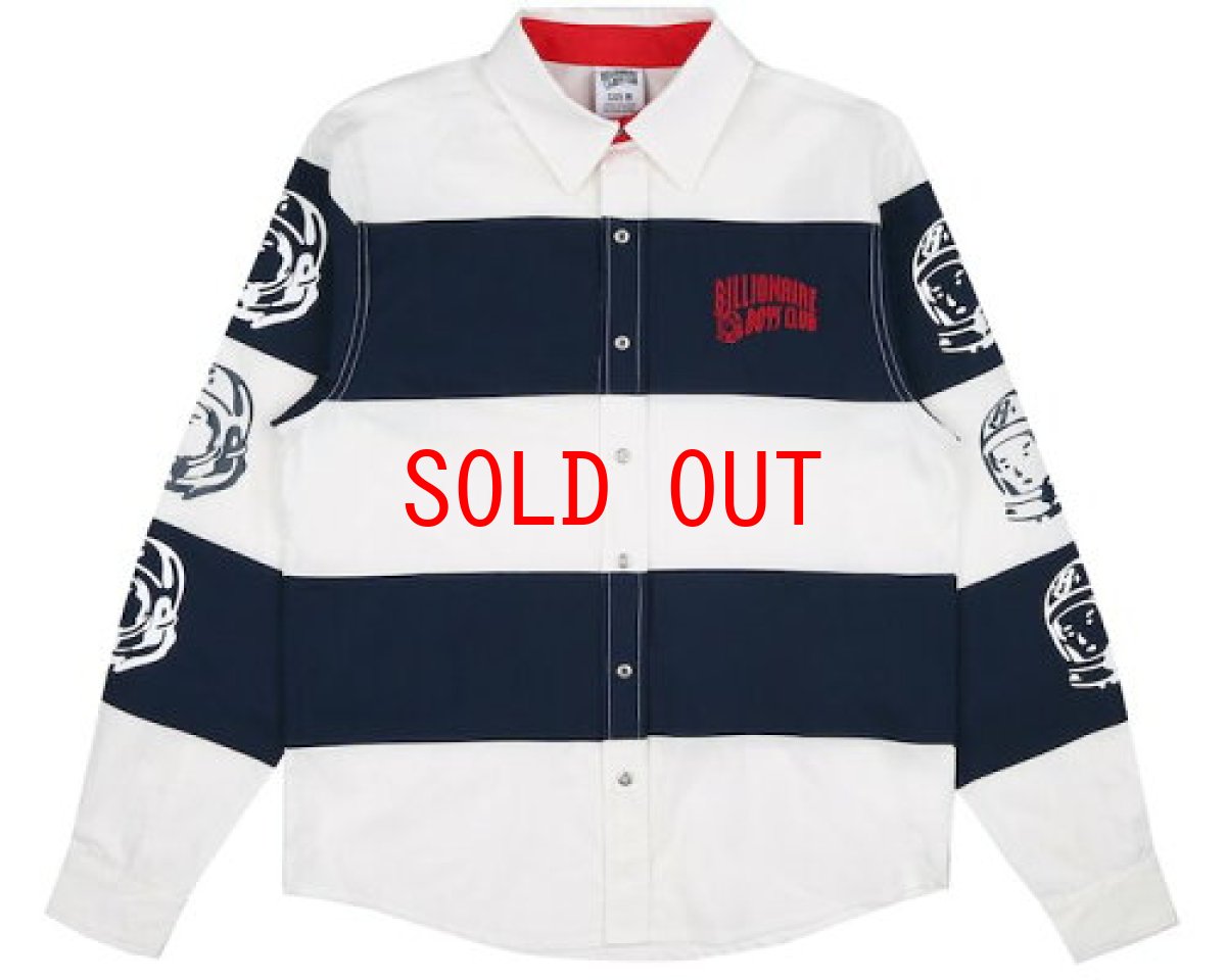 画像1: Billionaire Boys Club (ビリオネアボーイズクラブ)Striped Poplin L/S Shirt ストライプ ボーダー ポプリン 長袖 シャツ  (1)