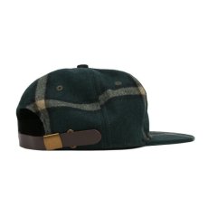 画像2: Billionaire Boys Club (ビリオネアボーイズクラブ)Check Leather Strap Cap check Green チェック レザー ストラップ Flannel  (2)