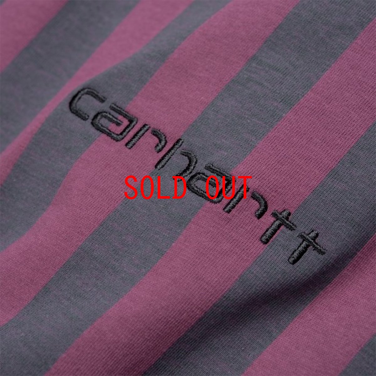 画像3: Stripe L/S Tee Maroon Chacoal Grey Grey Black ストライプ embroidery 刺繍 Logo 長袖 Tシャツ (3)