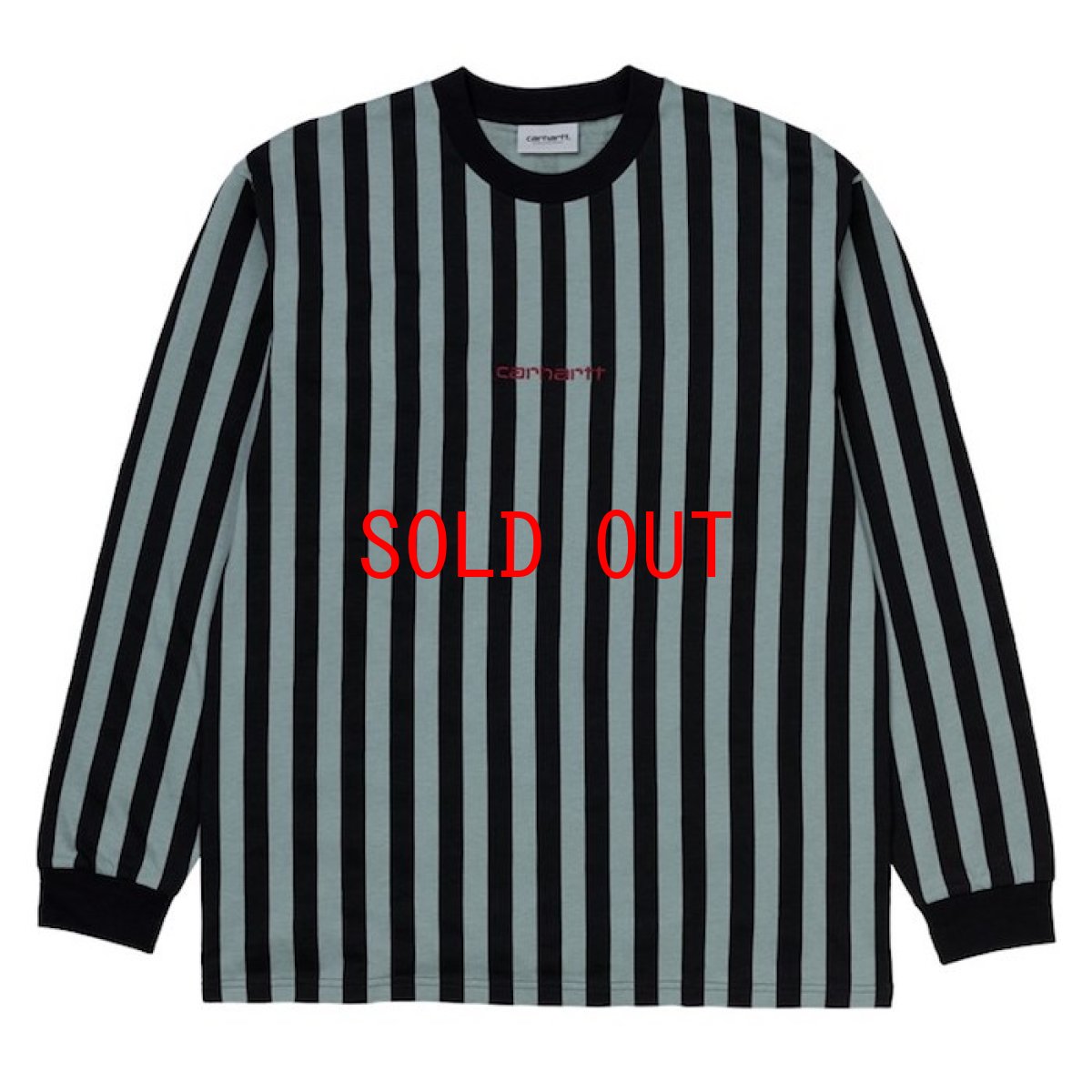 画像4: Stripe L/S Tee Maroon Chacoal Grey Grey Black ストライプ embroidery 刺繍 Logo 長袖 Tシャツ (4)