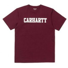 画像1: College Logo S/S Tee cranberry. カレッジ ロゴ 半袖 Tシャツ (1)