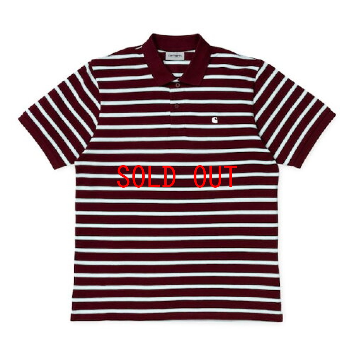 画像1: Houston Stripe S/S Polo Shirt Cranberry Maroon カレッジ ロゴ 半袖 ポロ シャツ マルーン ワインレッド (1)