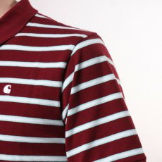 画像6: Houston Stripe S/S Polo Shirt Cranberry Maroon カレッジ ロゴ 半袖 ポロ シャツ マルーン ワインレッド (6)