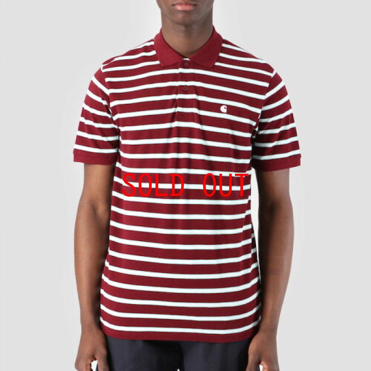 画像4: Houston Stripe S/S Polo Shirt Cranberry Maroon カレッジ ロゴ 半袖 ポロ シャツ マルーン ワインレッド (4)