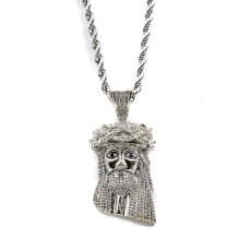 画像2: XL Jesus Chain Silver Necklace ネックレス シルバー ジーザス チェーン (2)