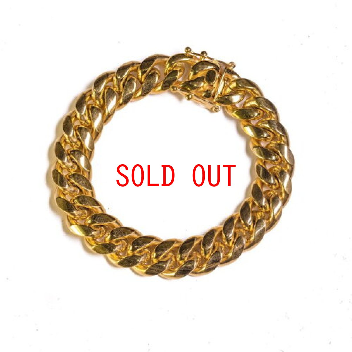 画像2: Golden Gilt(ゴールデン・ギルト) 14mm Miami Cuban Link Gold Bracelet ブレスレット ゴールド 20cm (2)