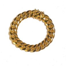 画像2: Golden Gilt(ゴールデン・ギルト) 14mm Miami Cuban Link Gold Bracelet ブレスレット ゴールド 20cm (2)