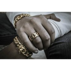 画像4: Golden Gilt(ゴールデン・ギルト) 14mm Miami Cuban Link Gold Bracelet ブレスレット ゴールド 20cm (4)