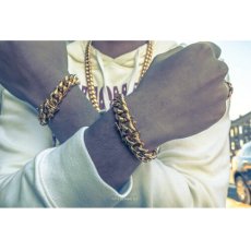 画像1: Golden Gilt(ゴールデン・ギルト) 14mm Miami Cuban Link Gold Bracelet ブレスレット ゴールド 20cm (1)