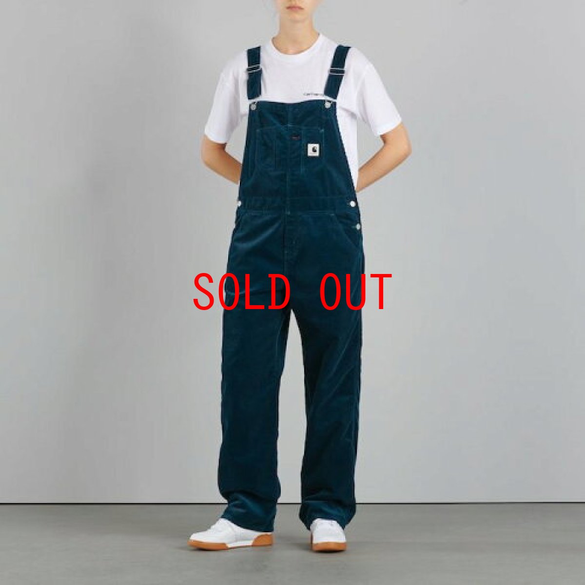 画像1: Bib Overall Straight Blue Coventry Corduroy, 8 Wales, 9.7 oz ウィメンズ (1)