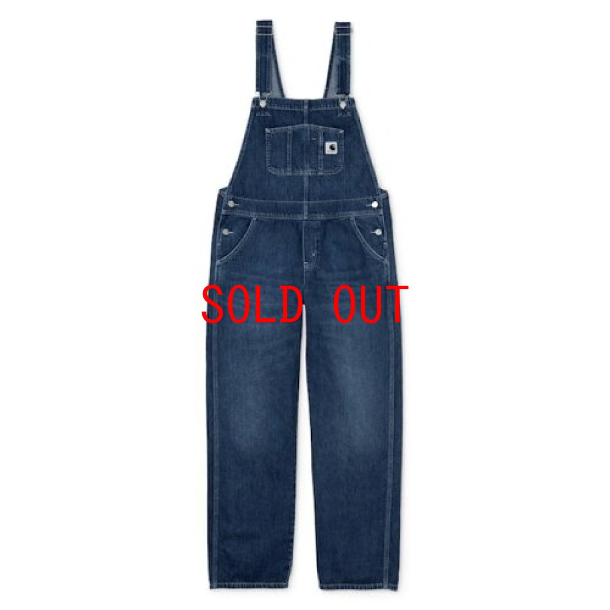 画像2: Bib Overall Straight Blue dark stone washed indigo デニム インディゴ ウィメンズ (2)