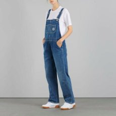 画像1: Bib Overall Straight Blue dark stone washed indigo デニム インディゴ ウィメンズ (1)