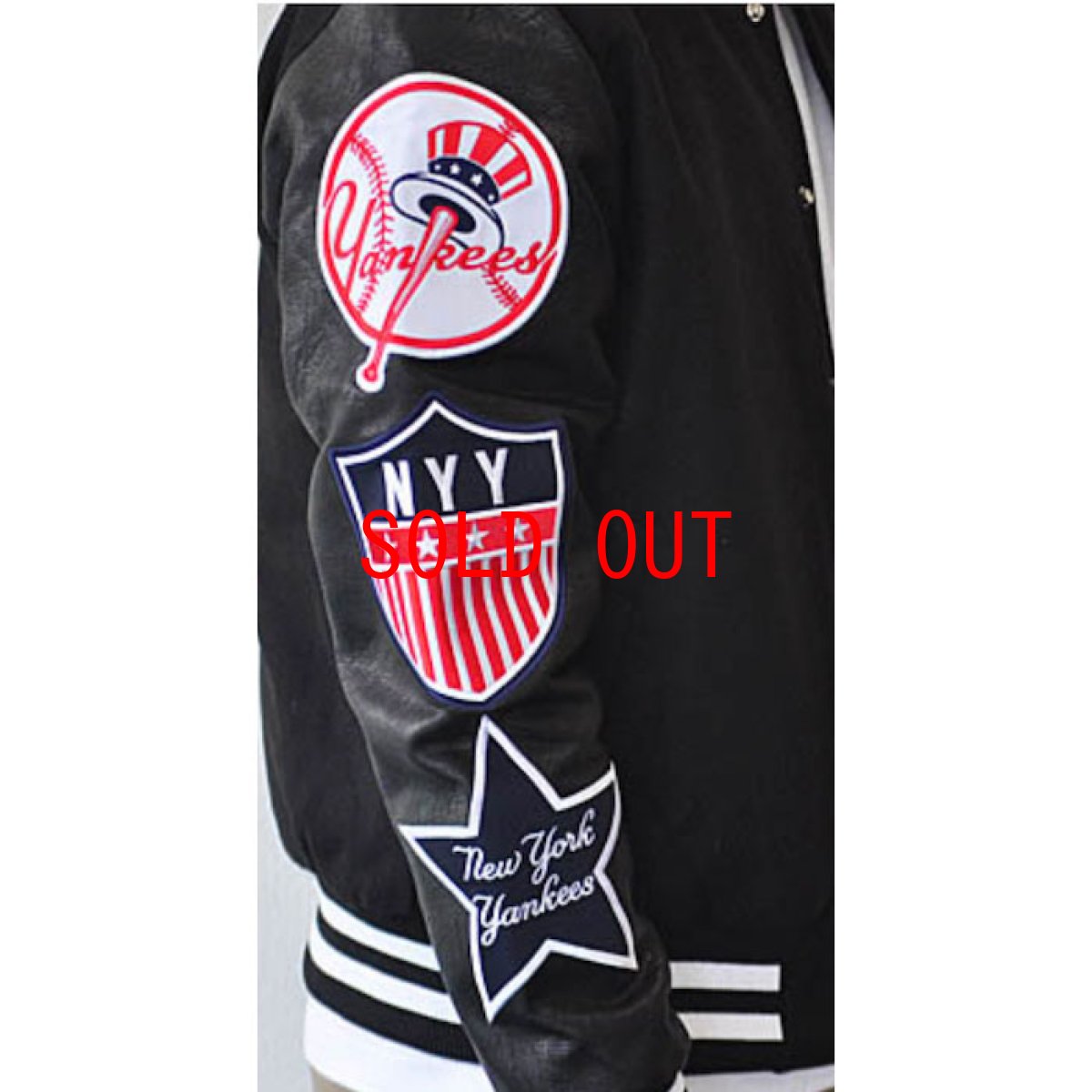 画像5: Majestic(マジェスティック) New York Yankees PU Leather Multi Wappen Stadium Jacket ニューヨーク ヤンキース スタジアム ジャケット (5)