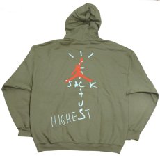 画像2: Cactus Jack(カクタスジャック) × Nike(ナイキ) × Jordan Brand(ジョーダン) Travis Scott Highest Hoodie Olive Green  HIGHEST IN THE ROOM Jordan 6 トラヴィス スコット Glow in the dark 蓄光  (2)