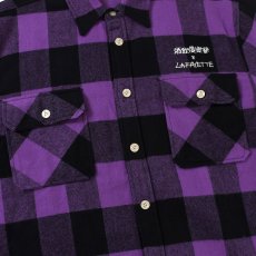 画像8: Lafayette(ラファイエット) × CLUB SAKENOMITAI ラファイエット さけのみたい SAKE NOMITAI PLAID FLANNEL SHIRT ネルシャツ Purple パープル (8)