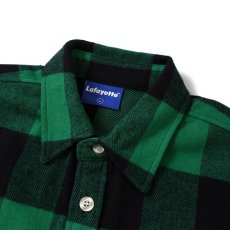 画像4: Lafayette(ラファイエット) × CLUB SAKENOMITAI ラファイエット さけのみたい SAKE NOMITAI PLAID FLANNEL SHIRT ネルシャツ GREEN グリーン (4)