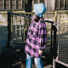 画像10: Lafayette(ラファイエット) × CLUB SAKENOMITAI ラファイエット さけのみたい SAKE NOMITAI PLAID FLANNEL SHIRT ネルシャツ Purple パープル (10)