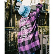 画像1: Lafayette(ラファイエット) × CLUB SAKENOMITAI ラファイエット さけのみたい SAKE NOMITAI PLAID FLANNEL SHIRT ネルシャツ Purple パープル (1)