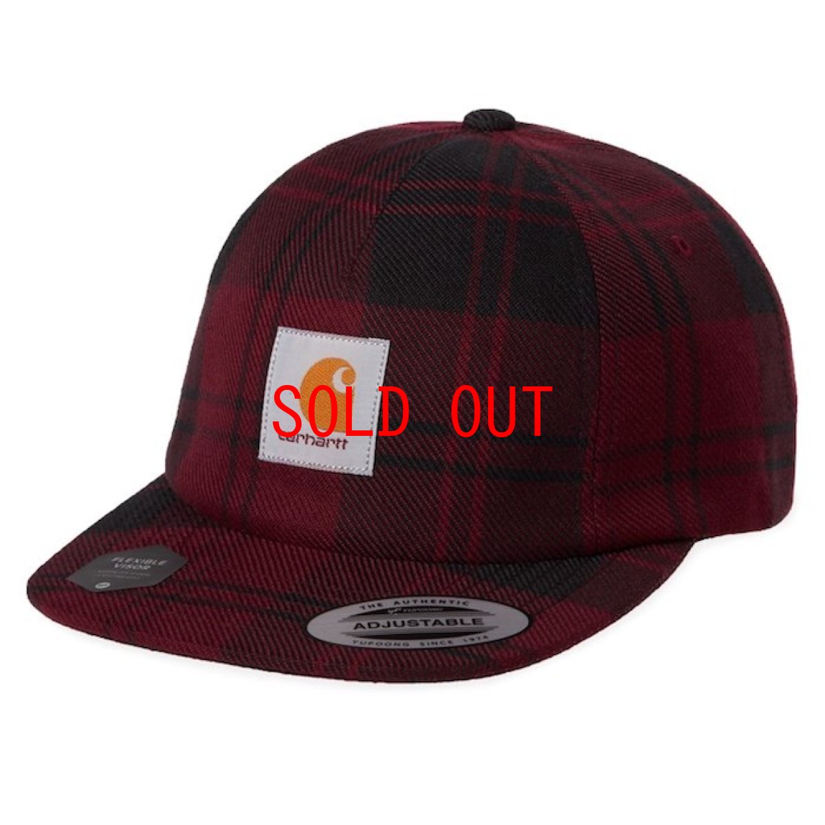 画像1: pulford Cap Wine Red Blue Check チェック パネル　キャップ　帽子 (1)