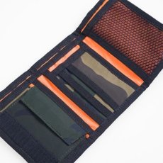 画像6: Ashtone Wallet Olive Green Camo Woodland Black Orange ブラック カモ 迷彩 折りたたみ 財布 コインポケット カードケース ミリタリーラベル ナイロン 財布 (6)