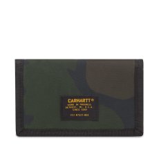 画像2: Ashtone Wallet Olive Green Camo Woodland Black Orange ブラック カモ 迷彩 折りたたみ 財布 コインポケット カードケース ミリタリーラベル ナイロン 財布 (2)