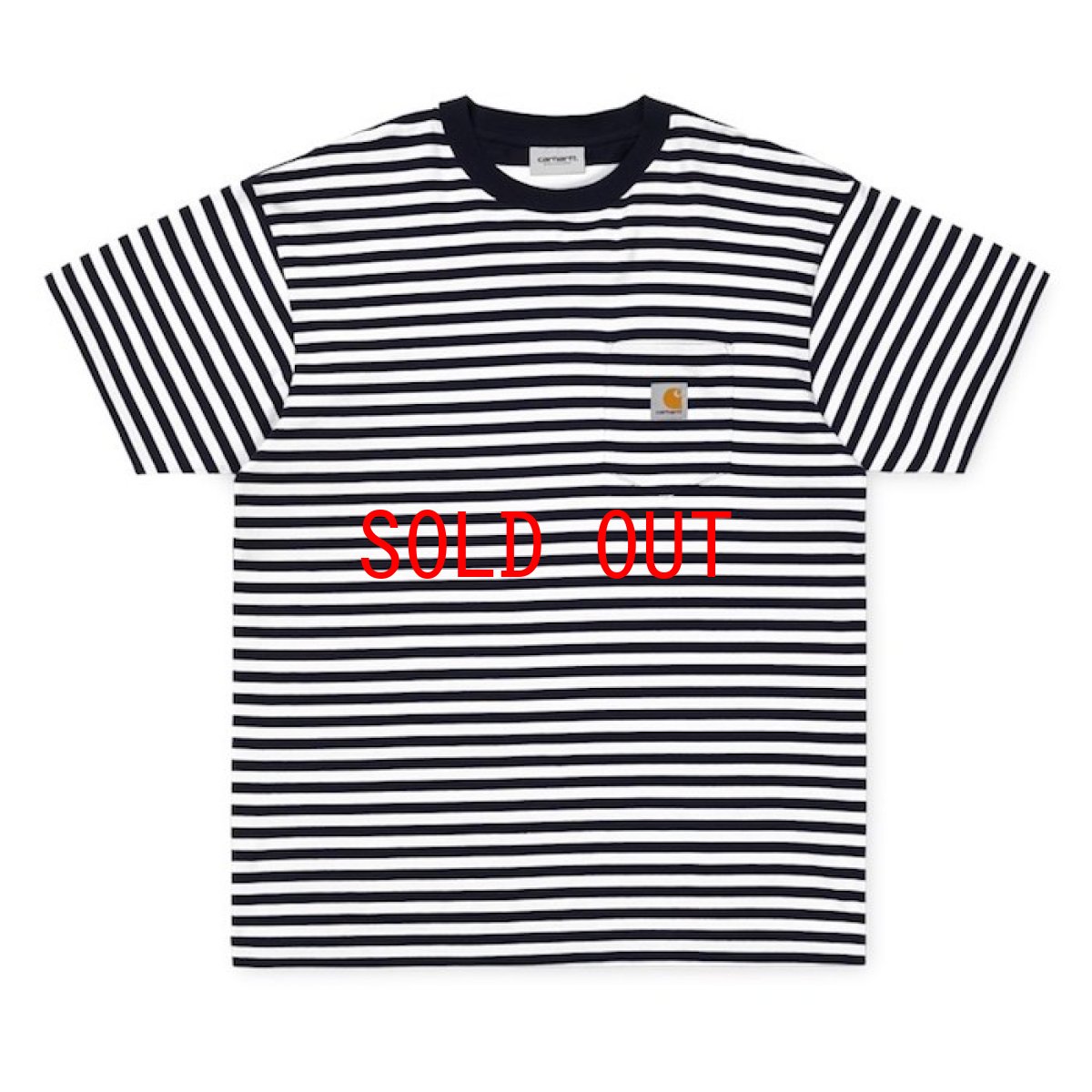 画像1: Border Pocket Tee T-Shirt White Black 切替 ロゴ ボーダー 半袖 Tシャツ (1)