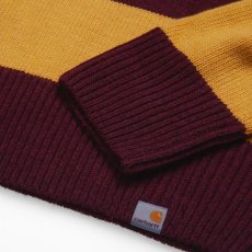 画像4: Alvin Sweater Stripe Knit Wear Border Maroon Wine Red Yellow ニット ボーダー セーター (4)