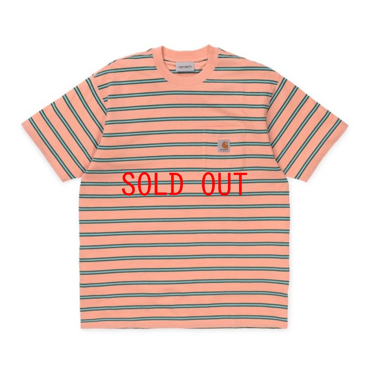 画像1: Border Tee T-Shirt Pink ロゴ ボーダー 半袖 Tシャツ (1)