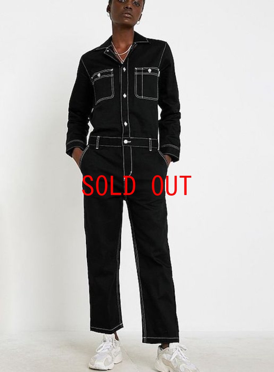 画像1: Manton coverall Black Off White All In One women's ウィメンズ レディース ツナギ オール イン ワン カバーオール (1)