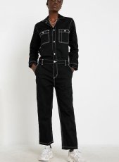 画像1: Manton coverall Black Off White All In One women's ウィメンズ レディース ツナギ オール イン ワン カバーオール (1)