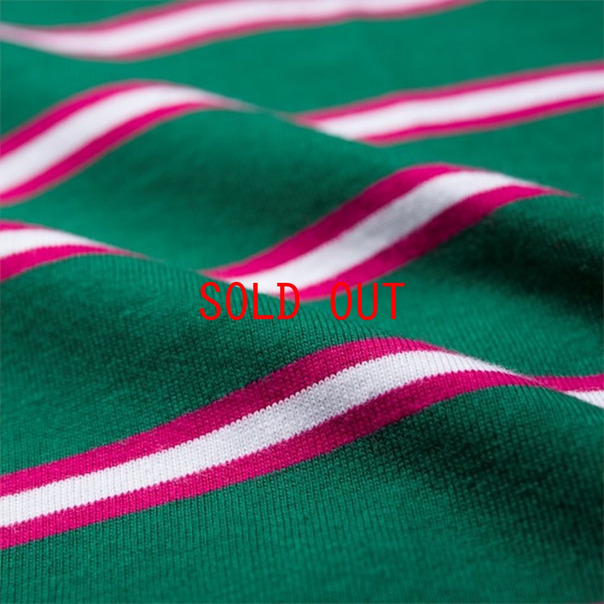 画像2: Border Tee T-Shirt Green ロゴ ボーダー 半袖 Tシャツ (2)