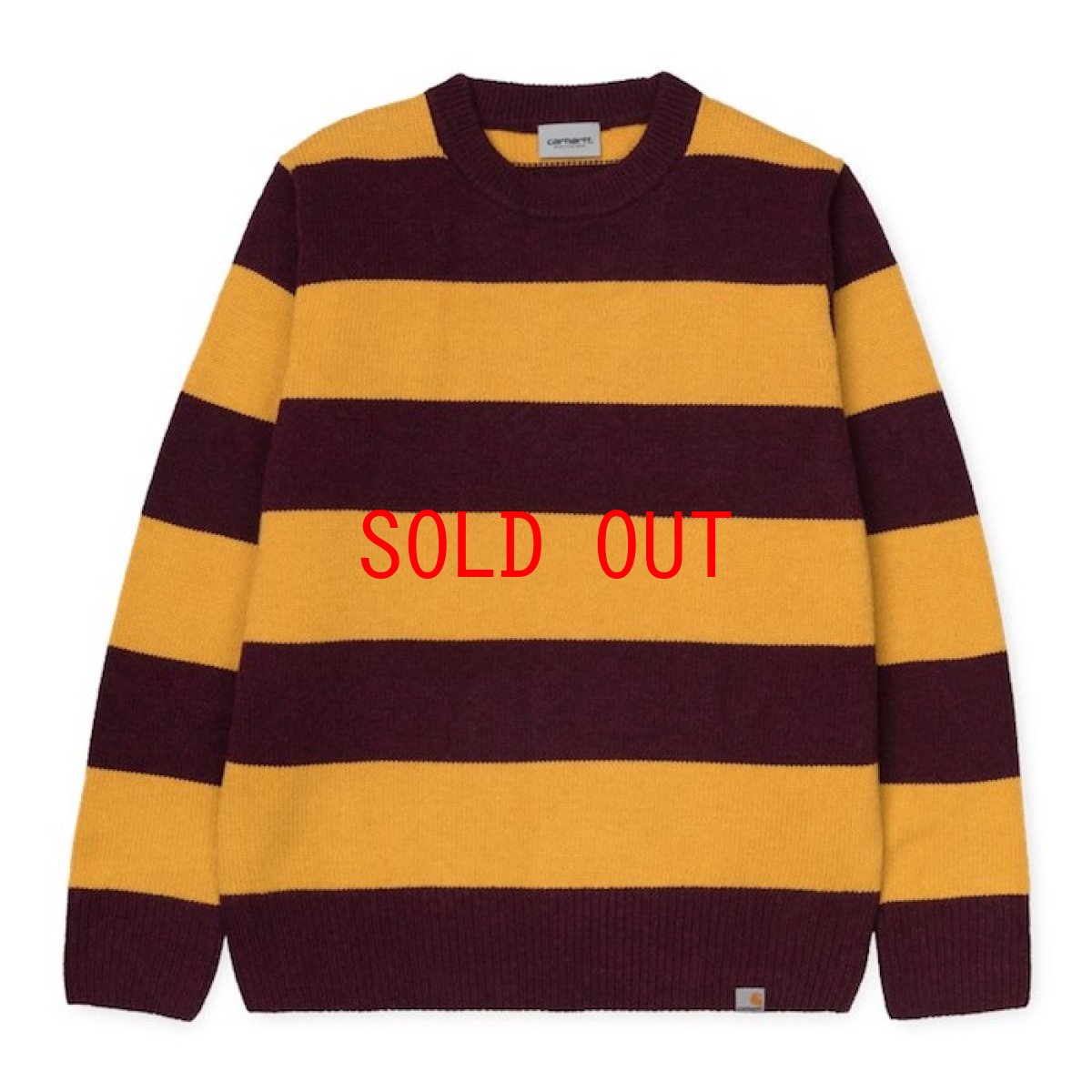 画像1: Alvin Sweater Stripe Knit Wear Border Maroon Wine Red Yellow ニット ボーダー セーター (1)