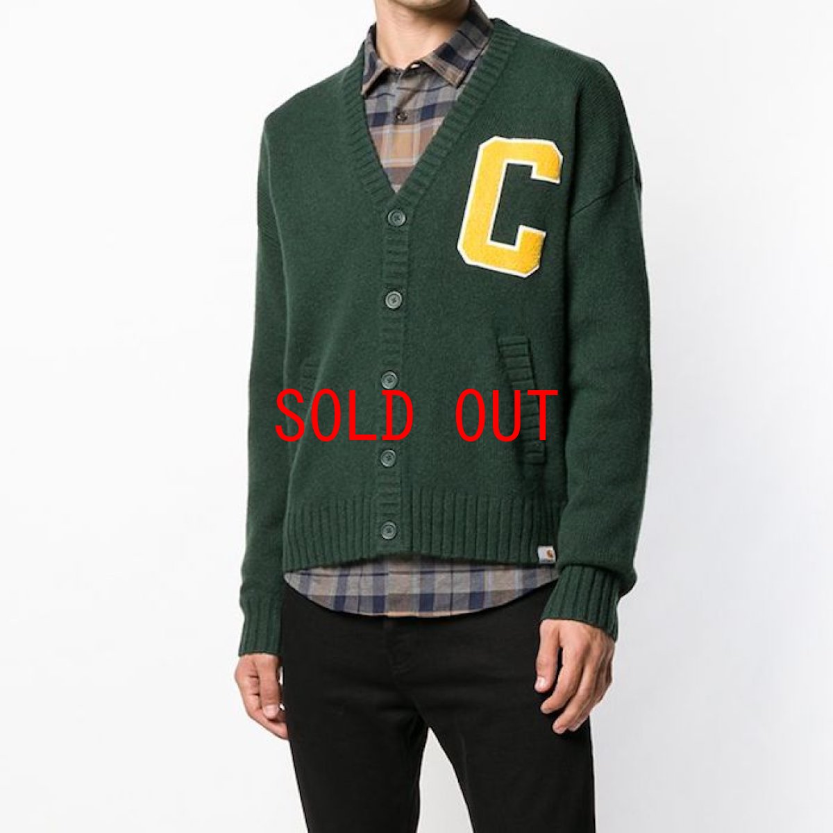 画像1: Pembroke Cardigan Knit Wear Sweater Green ニット カーディガン セーター ラムウール (1)
