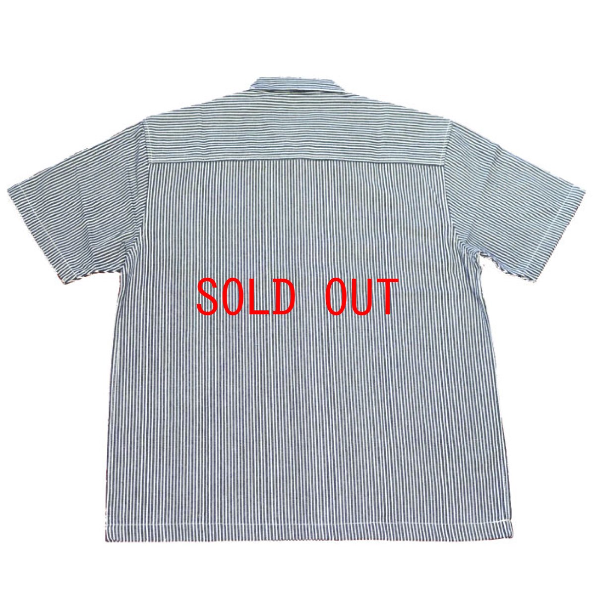 画像4: Work S/S Shirts Hickory Stripe Dark Navy 半袖 ワーク シャツ  (4)