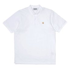 画像2: Chase Pique S/S Polo Shirt White Solid 半袖 ロゴ ポロ シャツ  (2)