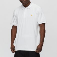 画像1: Chase Pique S/S Polo Shirt White Solid 半袖 ロゴ ポロ シャツ  (1)