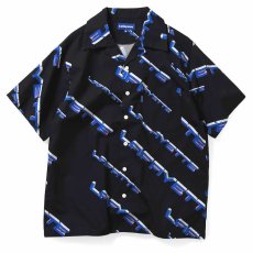 画像1: 90s Polygon Logo Open Collar S/S Shirt 半袖 シャツ Black ブラック (1)