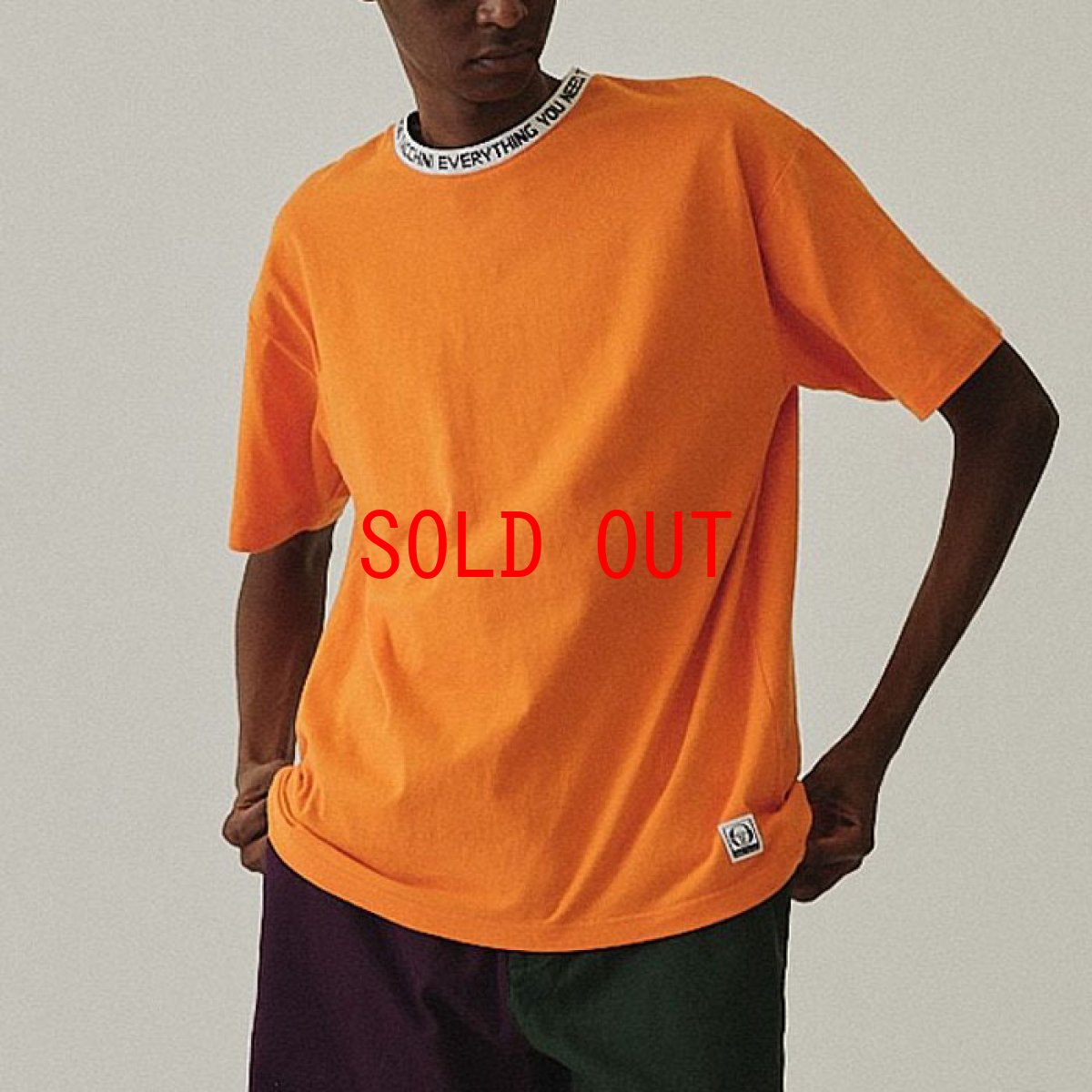 画像3: Logo jaguard Rib S/S Tee Trim Orange トリム ビッグシルエット ロゴ 半袖 Tシャツ (3)