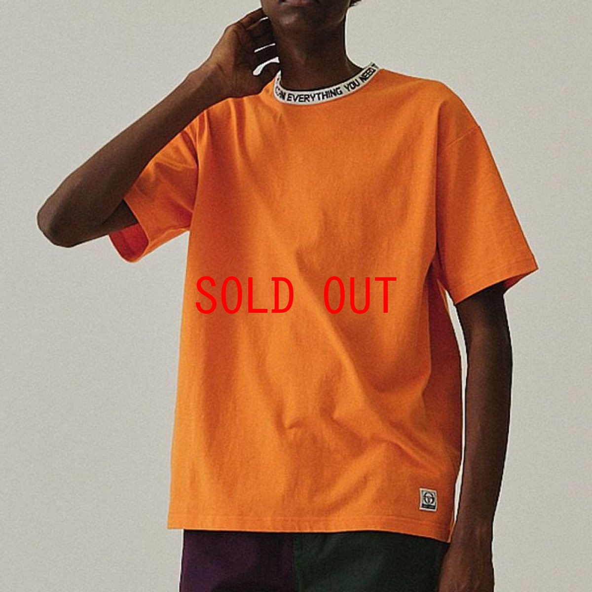 画像4: Logo jaguard Rib S/S Tee Trim Orange トリム ビッグシルエット ロゴ 半袖 Tシャツ (4)