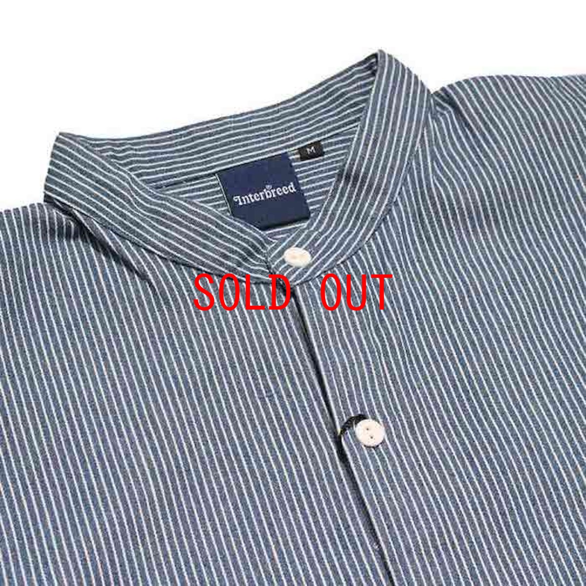 画像2: Patterned Stand Collar Shirts Hickory Stripe ヒッコリー ストライプ スタンド カラー シャツ ジャケット (2)