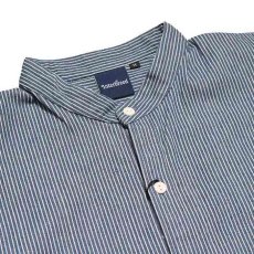 画像2: Patterned Stand Collar Shirts Hickory Stripe ヒッコリー ストライプ スタンド カラー　シャツ ジャケット (2)